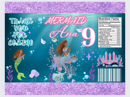 Mermaid Party Favor 7 Editable Templates