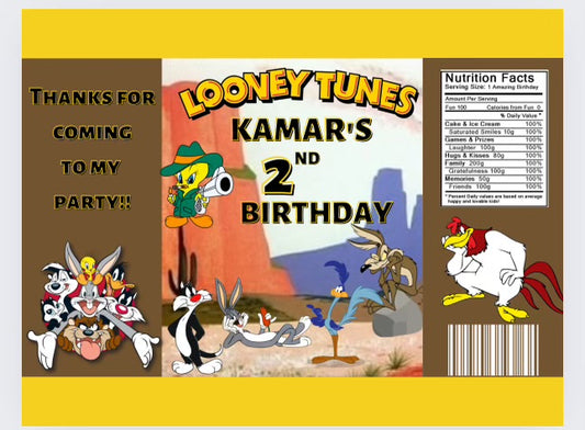 Looney Tunes Party Favor 7 Editable Templates