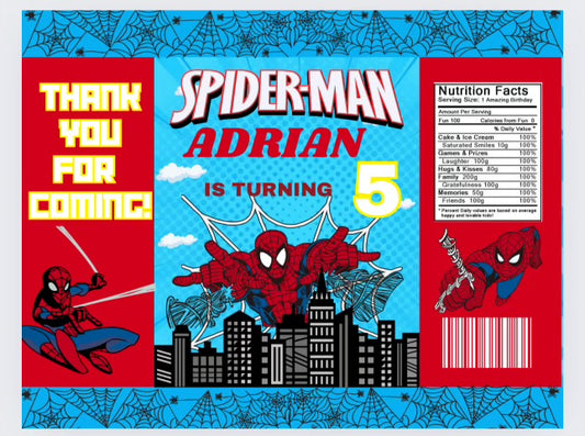 Spider Man Party Favor 7 Editable Templates