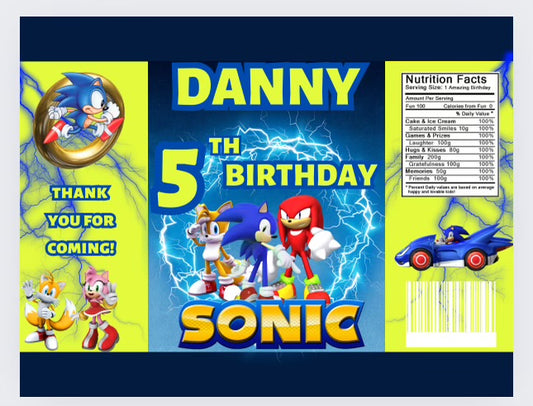 Sonic Party Favor 7 Editable Templates