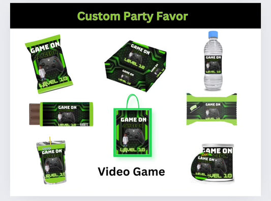 Gaming Party Favor Editable Templates