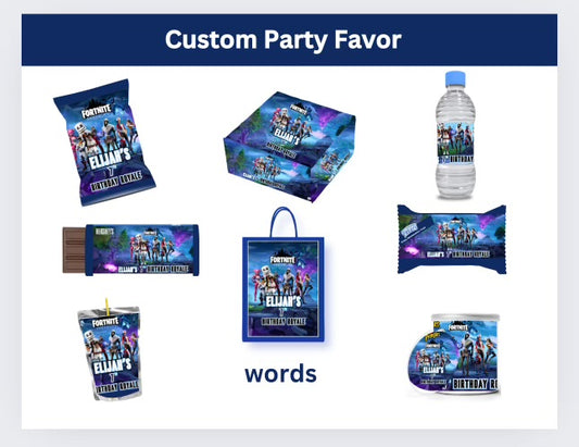 Fortnite Party Favor Editable Templates