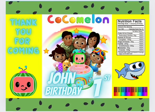 Cocomelon Party Favor 7 Editable Templates